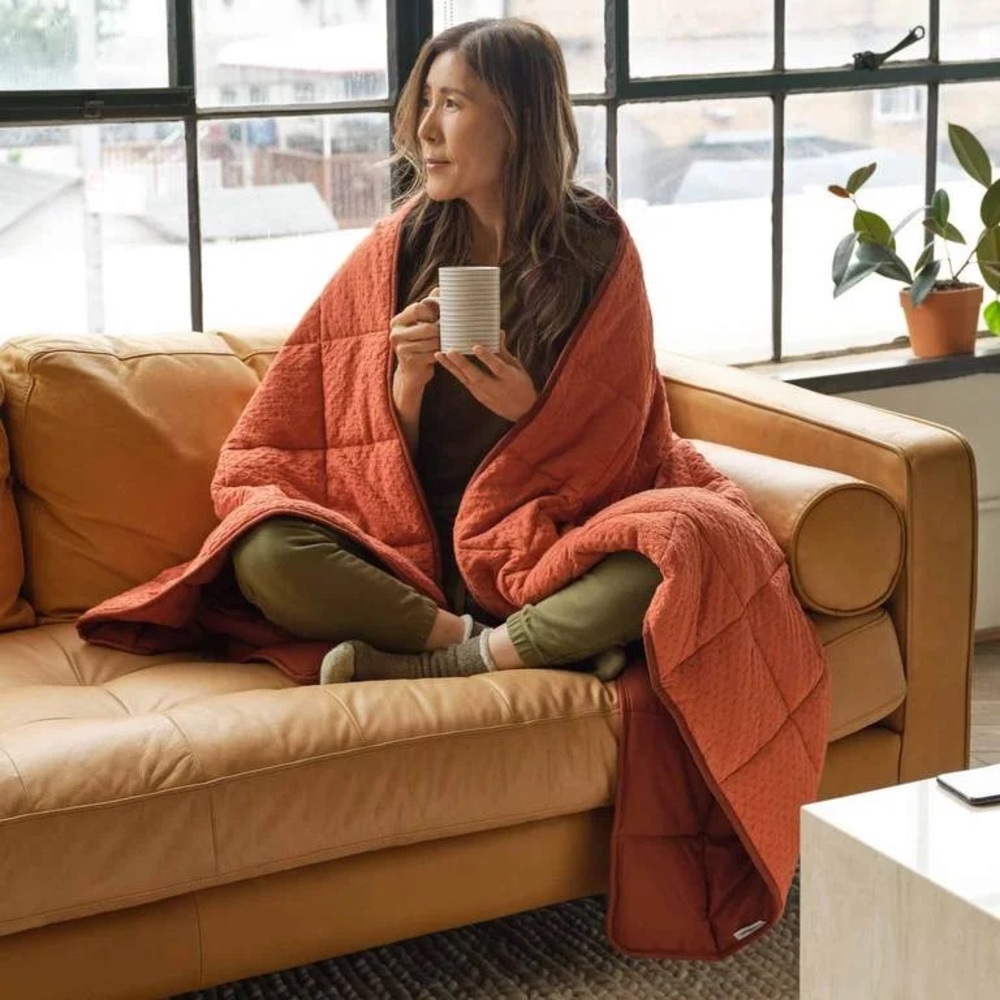 Brooklinen weighted throw blanket